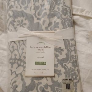 Pottery Barn Lucianna Medallion Sham std BLUE